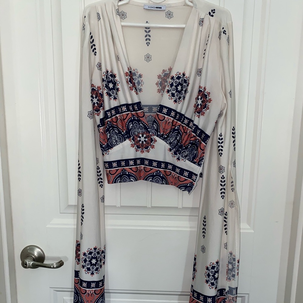 Bell bottom and bell sleeve fashion nova set
